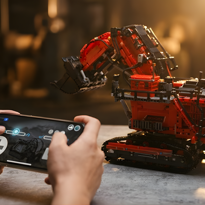 Escavadeira - Liebherr R 9800 Vermelha (4767 peças)