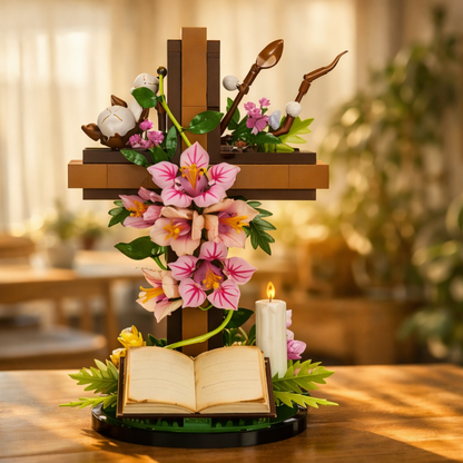 Cruz de Jesus com Flores (568 peças)