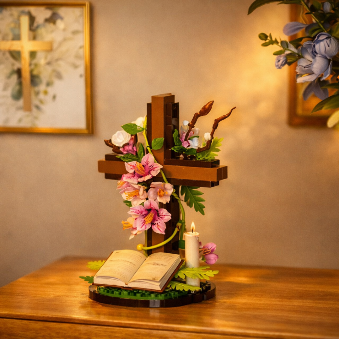 Cruz de Jesus com Flores (568 peças)