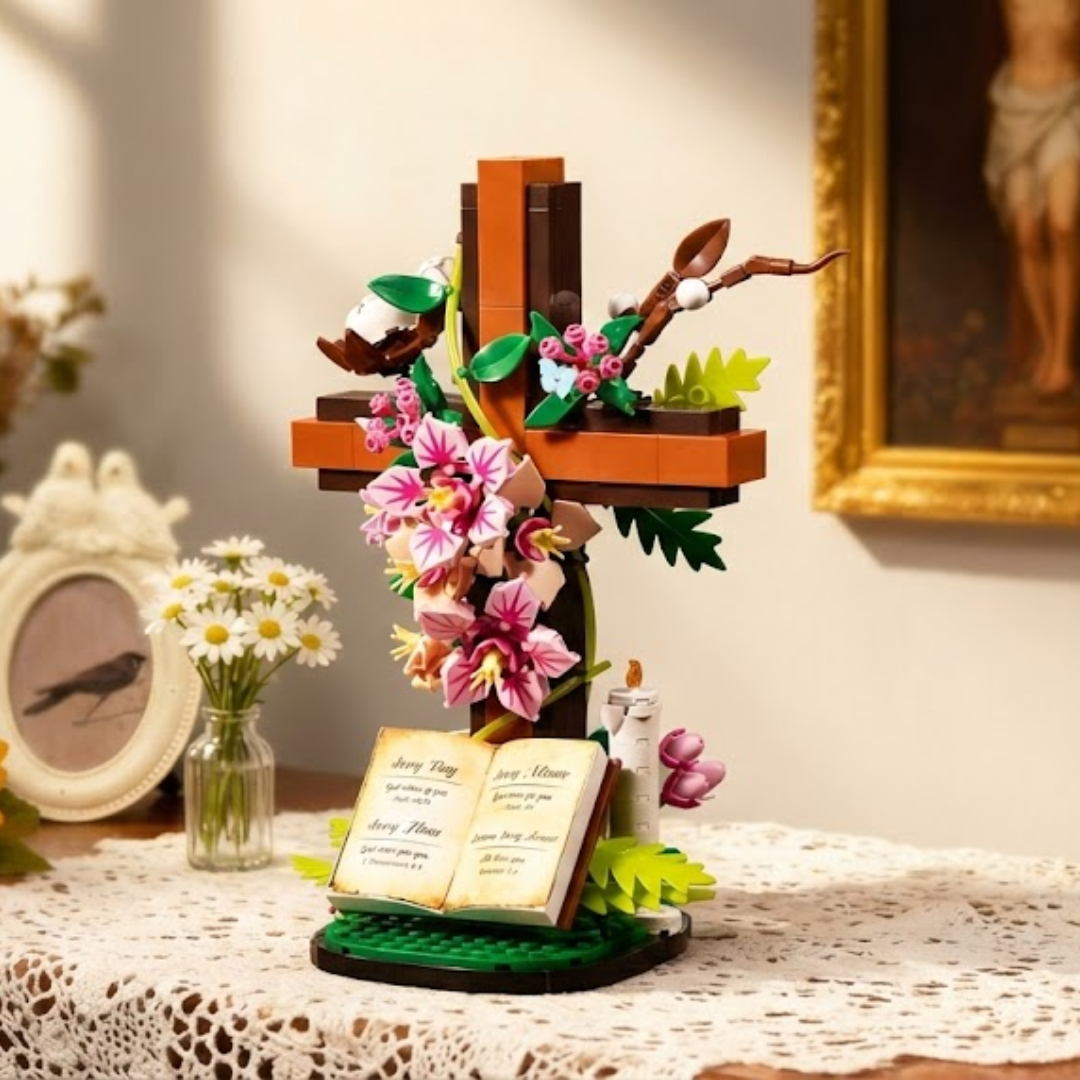 Cruz de Jesus com Flores (568 peças)
