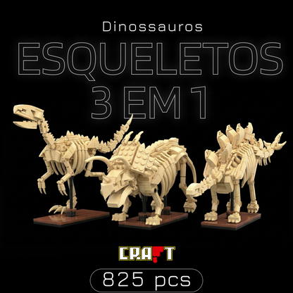 Dinossauros - Esqueletos 3 em 1 (825 peças)