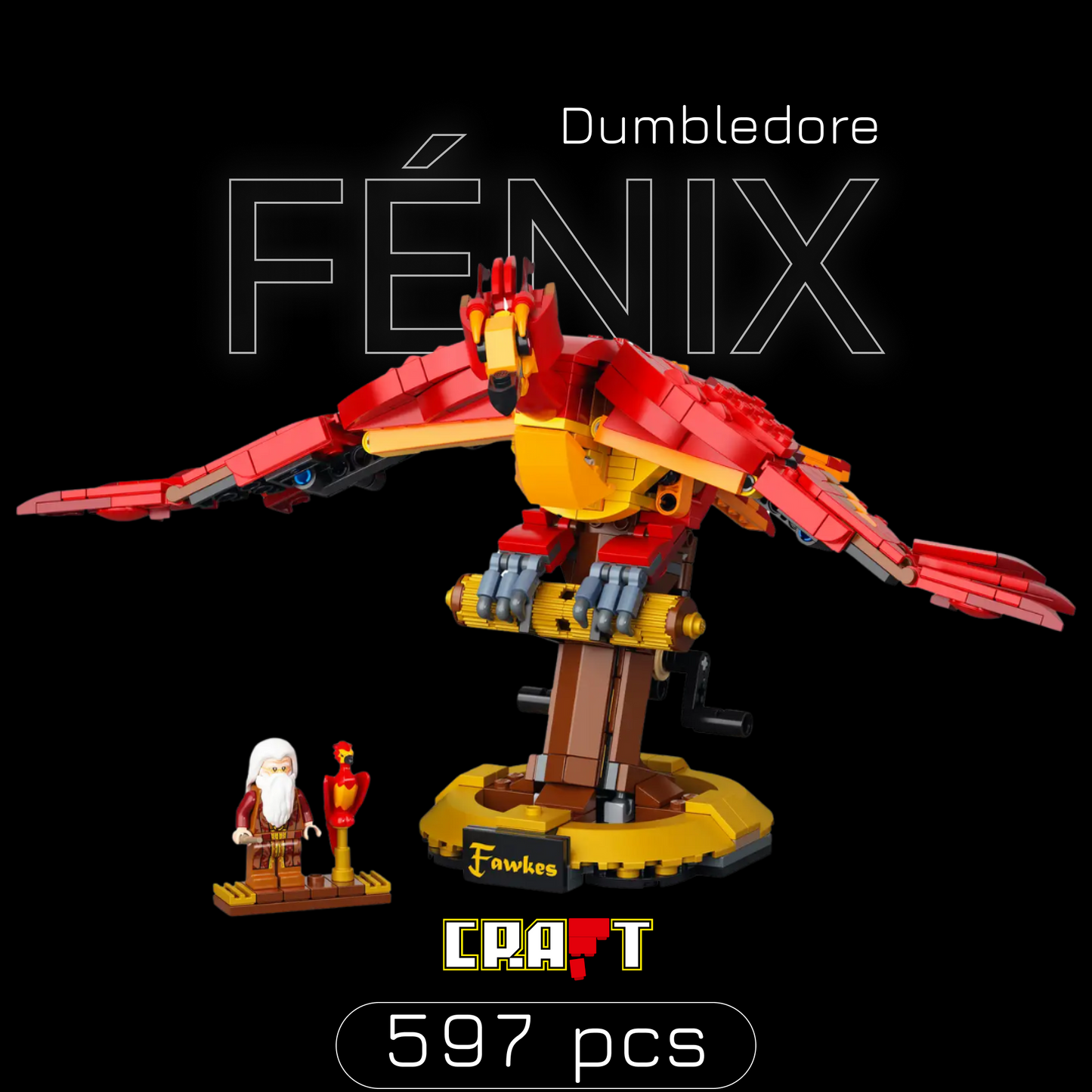Fawkes - A Fénix de Dumbledore (597 peças)