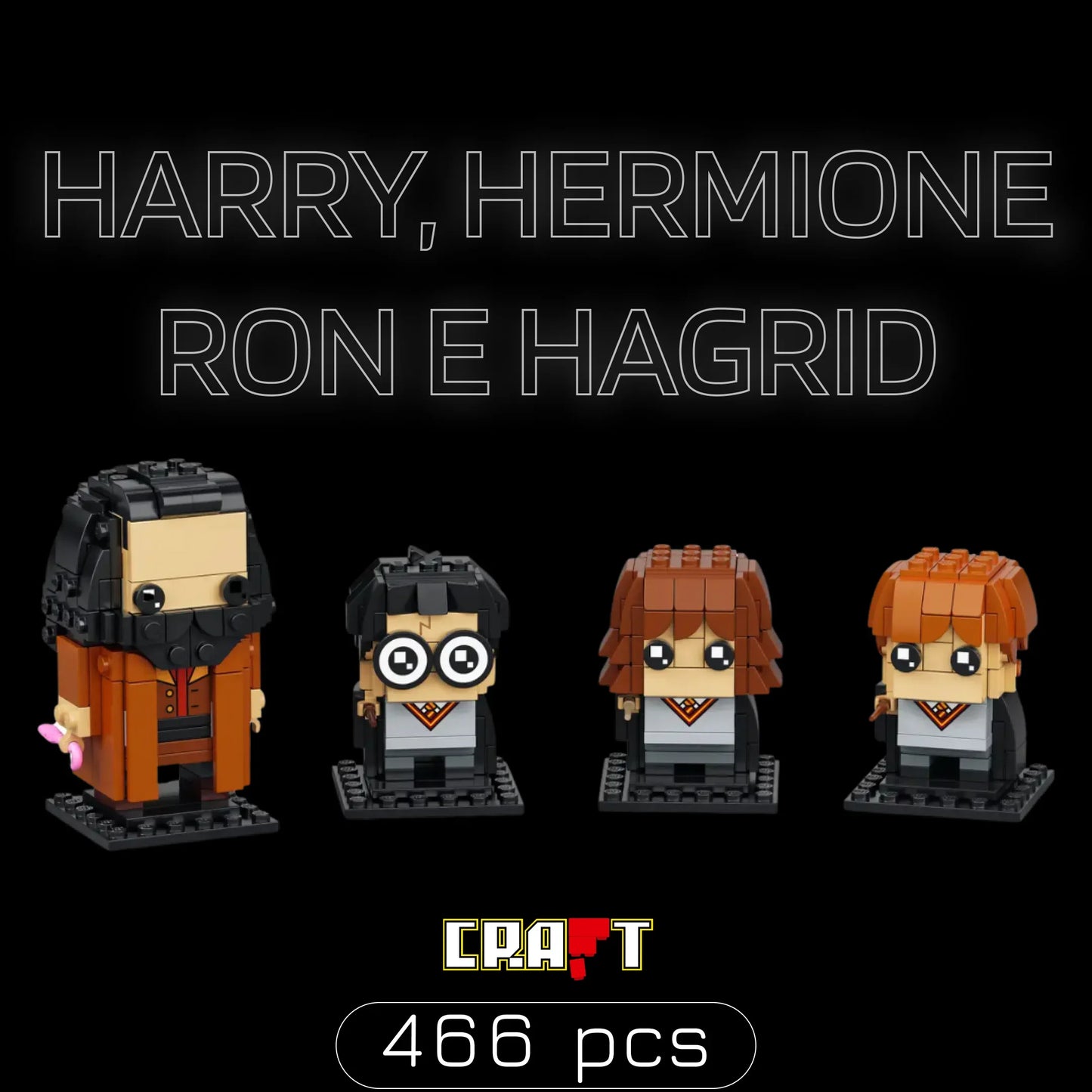 Harry, Hermione, Ron e Hagrid (466 peças)