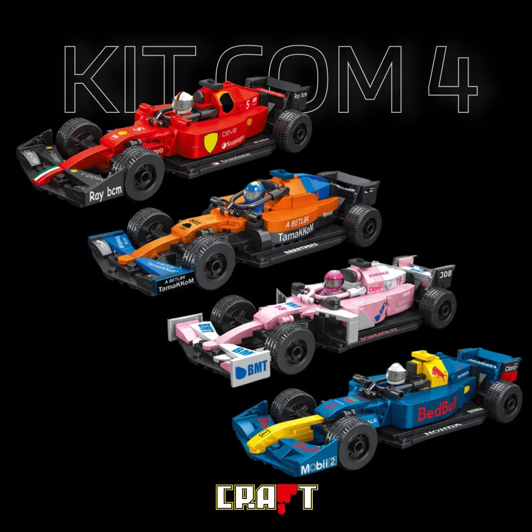 Compre Junto! Quatro miniaturas de Fórmula 1 + Quatro Pilotos de Corrida (Ferrari SF90, McLaren, Force India VJM10, Red Bull RB16B)