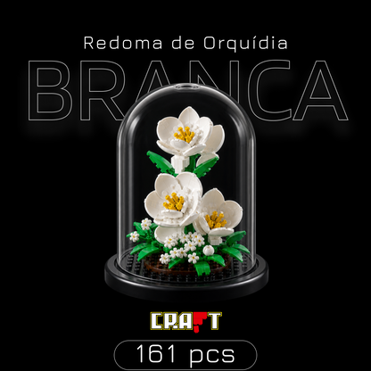 Redoma de Orquidia Branca (161 peças)