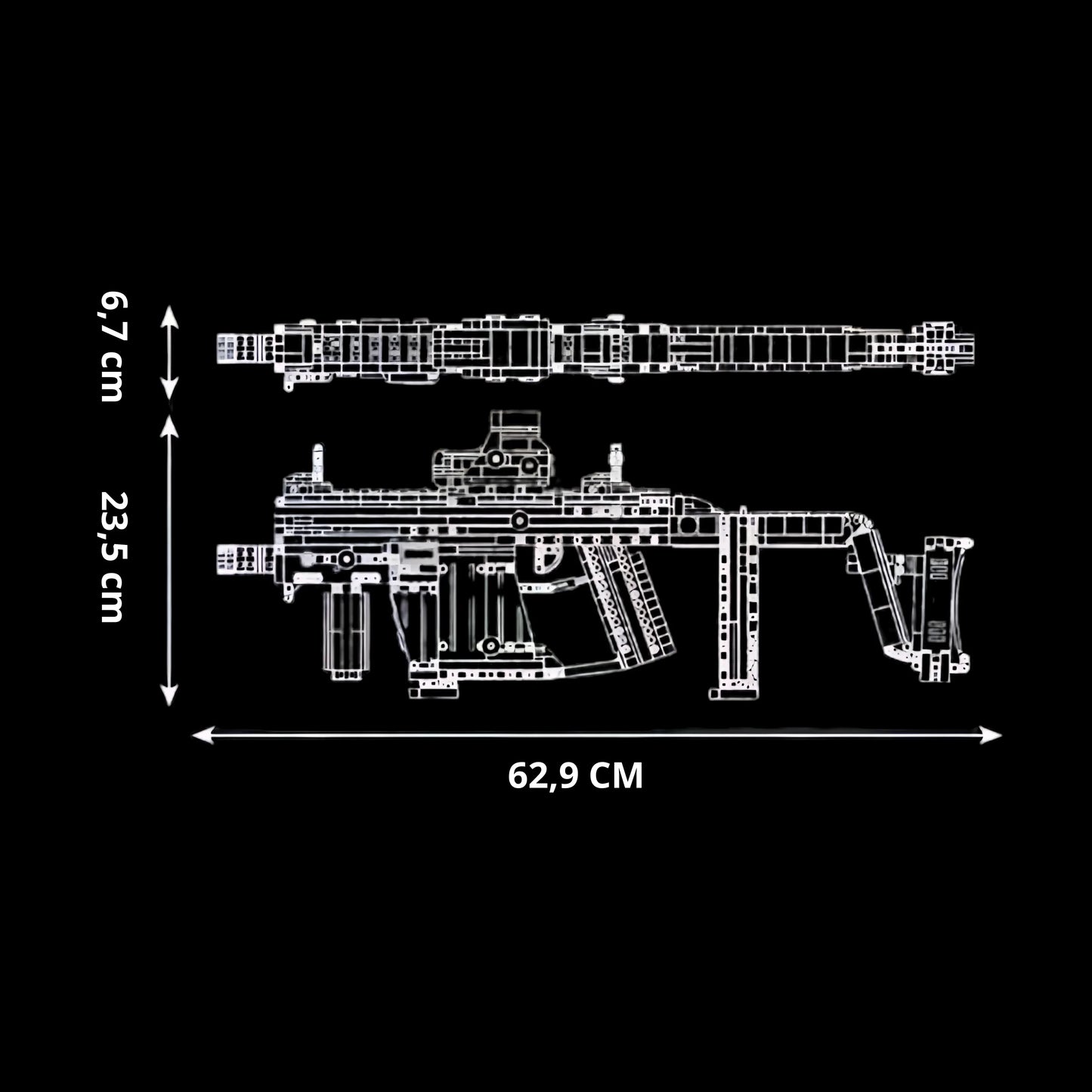 Submetralhadora Uzi (1558 peças)
