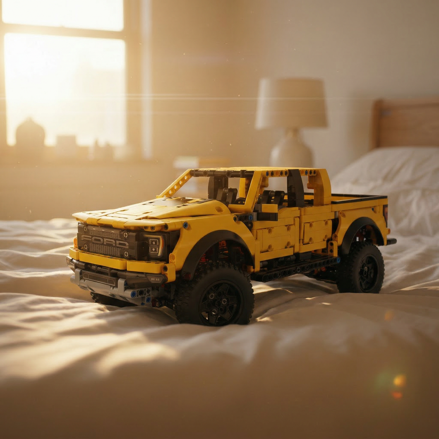 Ford F-150 Raptor Amarelo (1379 peças)