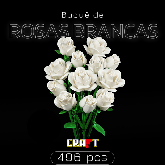 Buquê de Rosas Brancas (496 peças)