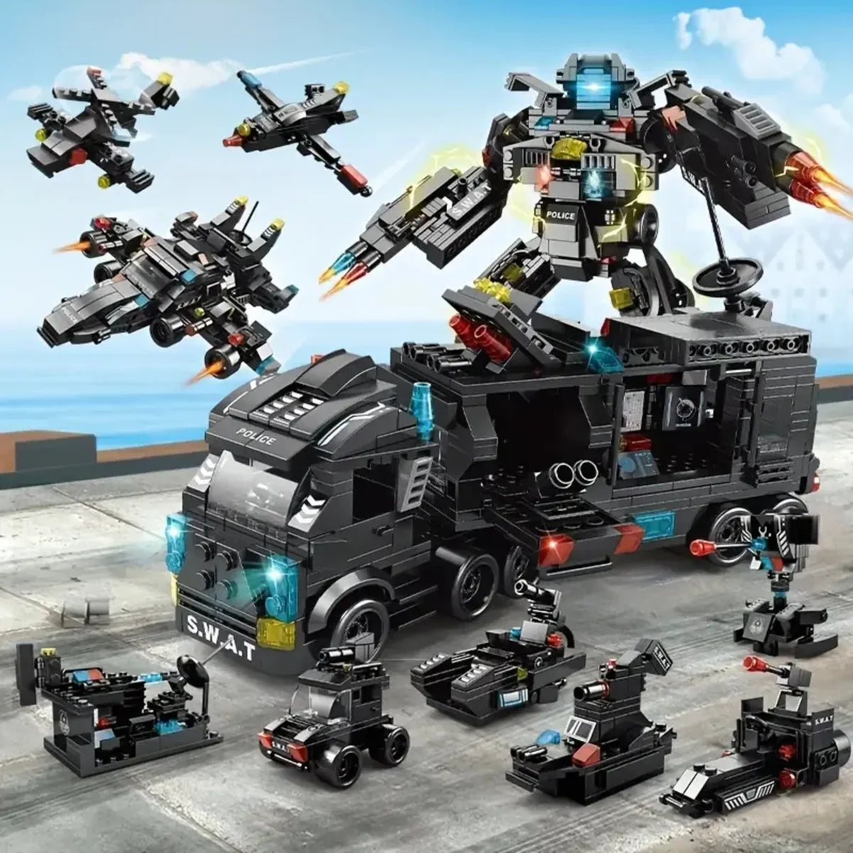 Helicóptero, Transformers e Caminhão (51 Brinquedos em 3) - Brics Craft