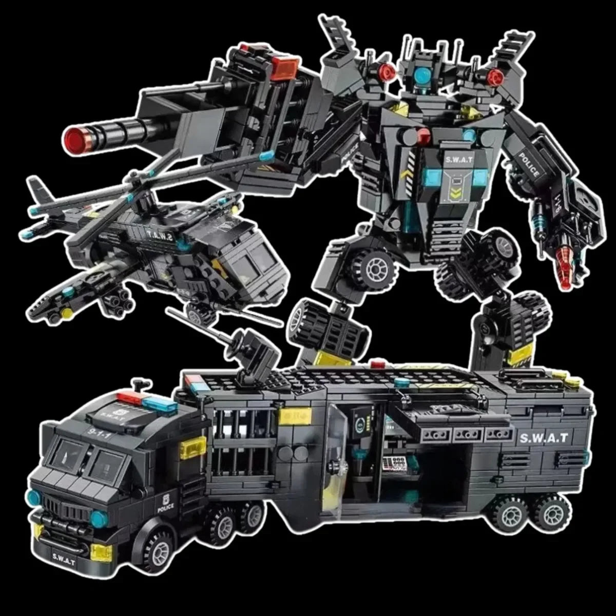 Helicóptero, Transformers e Caminhão (51 Brinquedos em 3) - Brics Craft