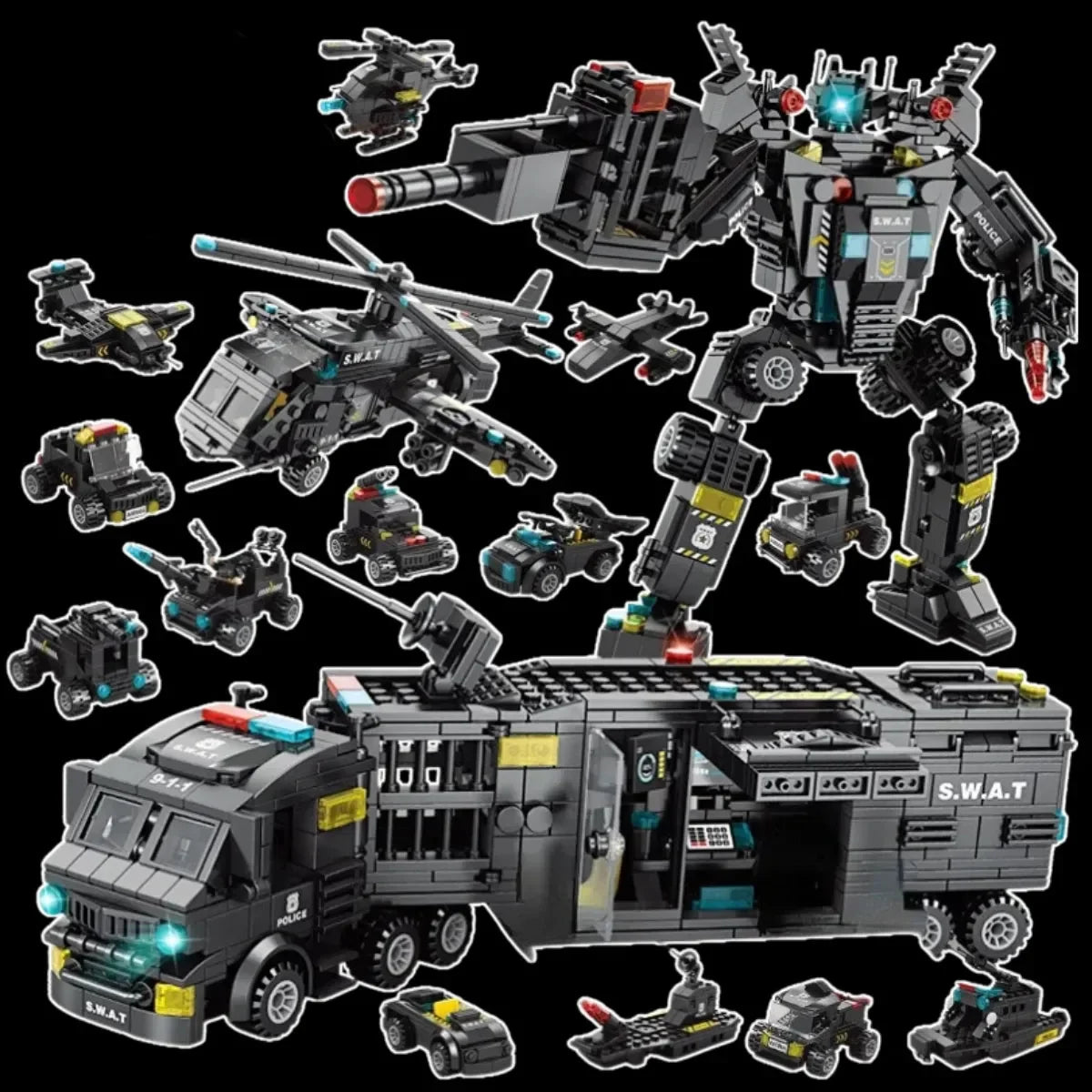 Helicóptero, Transformers e Caminhão (51 Brinquedos em 3) - Brics Craft