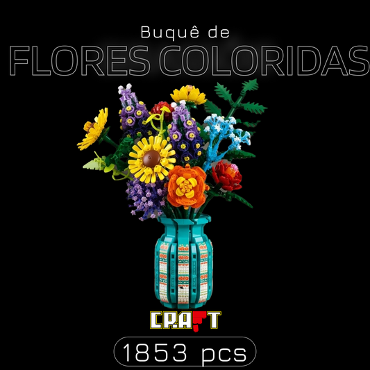 Buquê de Flores Coloridas (1853 peças)