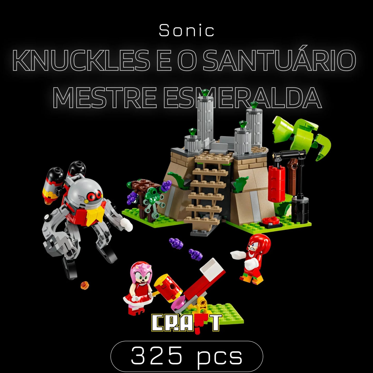 Sonic - Knuckles e o Santuário Mestre Esmeralda (325 peças)