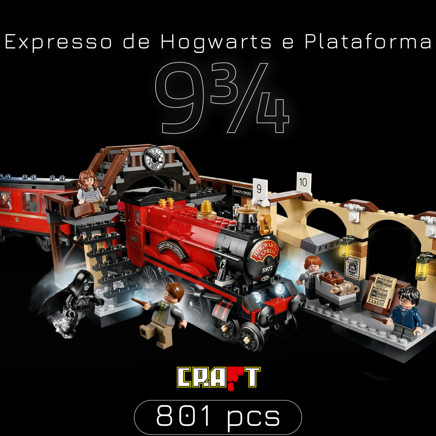 Harry Potter - Expresso de Hogwarts e Plataforma 9¾ (801 peças)