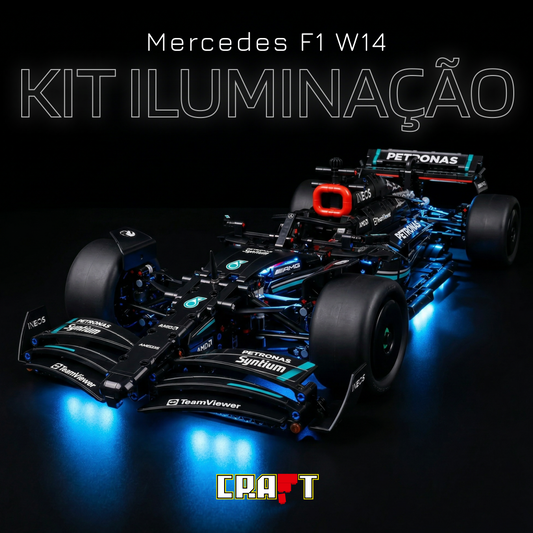 Kit de Iluminação para a Fórmula-1 Mercedes AMG W14 (1642 peças)
