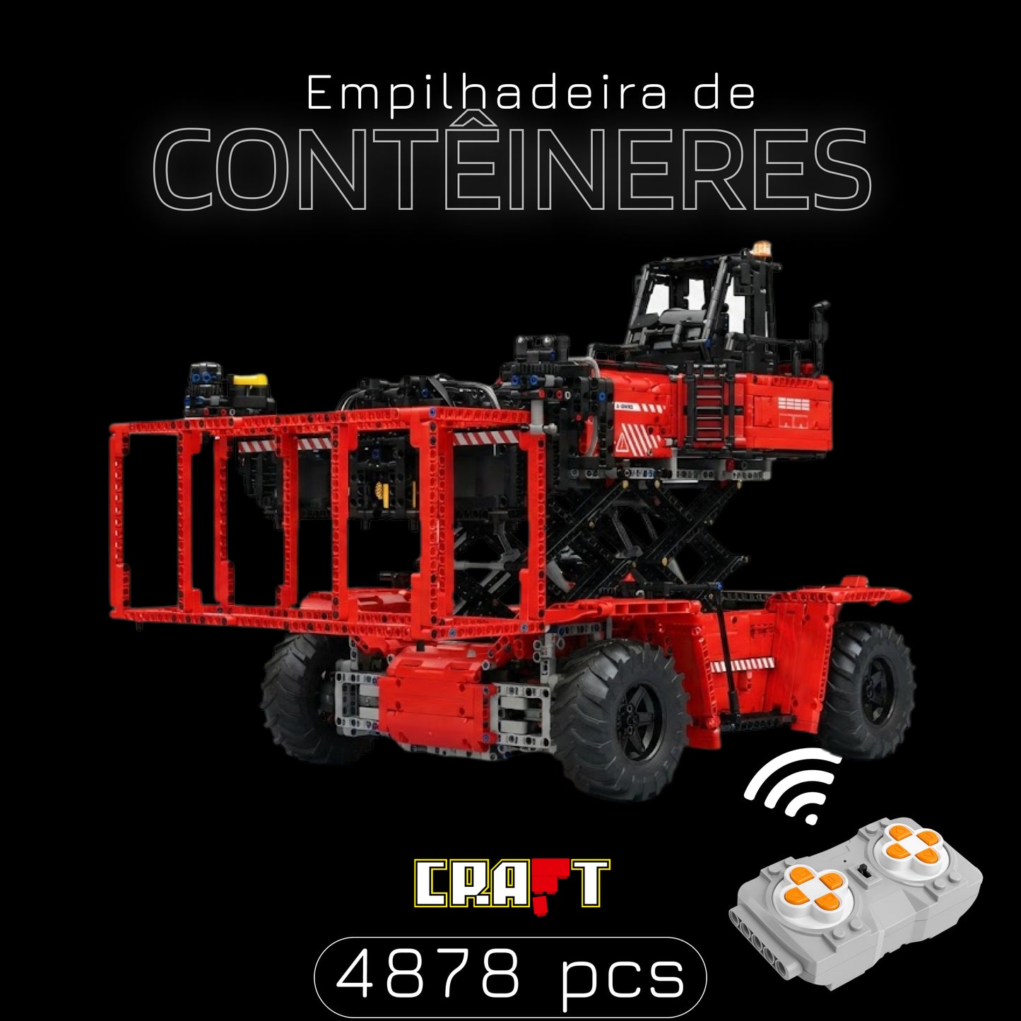 Empilhadeira de Contêineres Vermelha (4.878 peças)